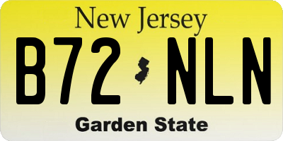 NJ license plate B72NLN