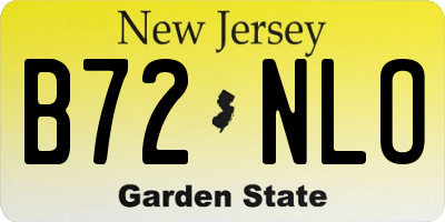 NJ license plate B72NLO