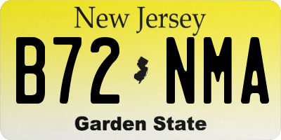 NJ license plate B72NMA
