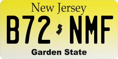 NJ license plate B72NMF