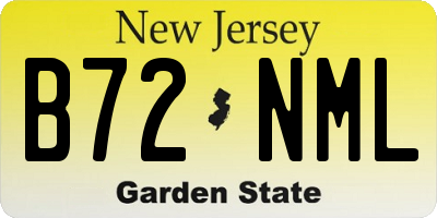 NJ license plate B72NML