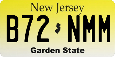 NJ license plate B72NMM