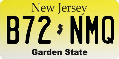 NJ license plate B72NMQ