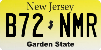 NJ license plate B72NMR