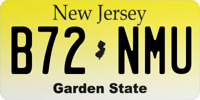 NJ license plate B72NMU