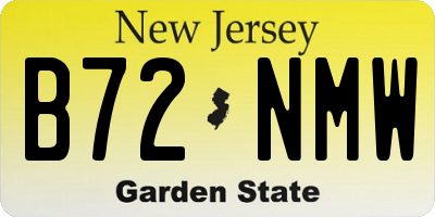 NJ license plate B72NMW