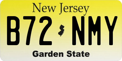 NJ license plate B72NMY