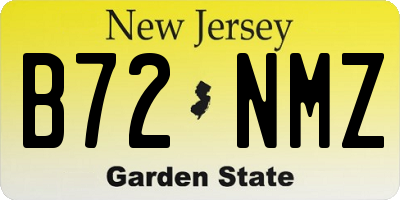 NJ license plate B72NMZ