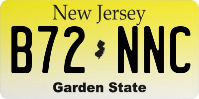 NJ license plate B72NNC