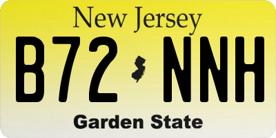 NJ license plate B72NNH