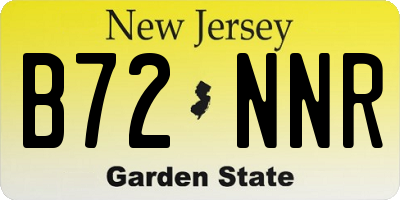 NJ license plate B72NNR