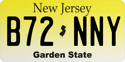 NJ license plate B72NNY