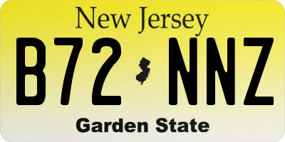 NJ license plate B72NNZ