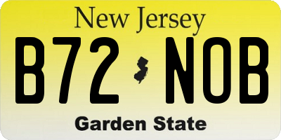 NJ license plate B72NOB