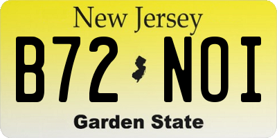 NJ license plate B72NOI