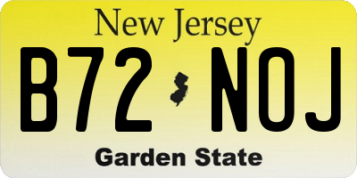 NJ license plate B72NOJ