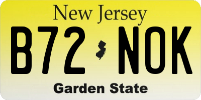NJ license plate B72NOK
