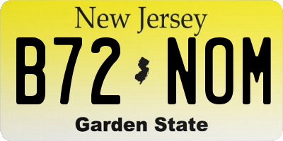 NJ license plate B72NOM