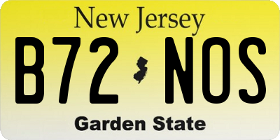 NJ license plate B72NOS