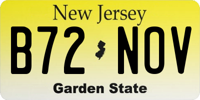 NJ license plate B72NOV