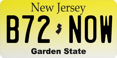 NJ license plate B72NOW