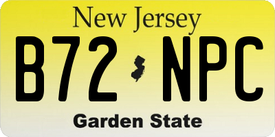 NJ license plate B72NPC