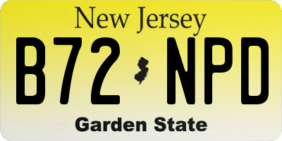 NJ license plate B72NPD