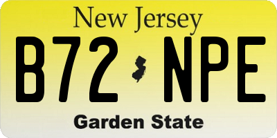NJ license plate B72NPE