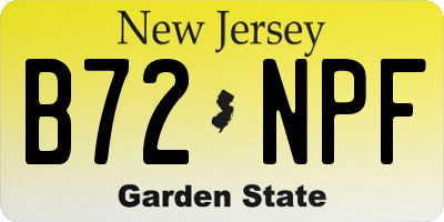 NJ license plate B72NPF