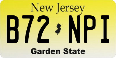 NJ license plate B72NPI