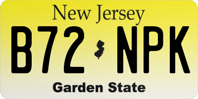 NJ license plate B72NPK