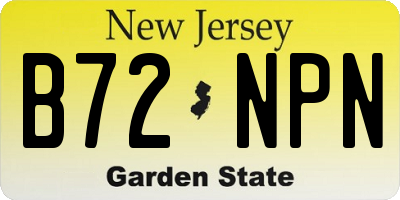 NJ license plate B72NPN
