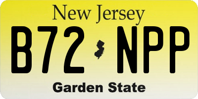 NJ license plate B72NPP