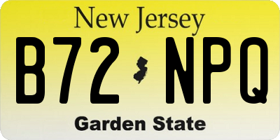 NJ license plate B72NPQ