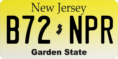 NJ license plate B72NPR