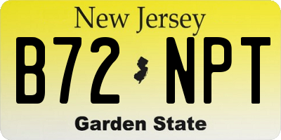 NJ license plate B72NPT