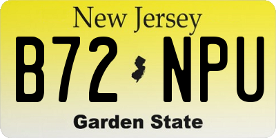 NJ license plate B72NPU