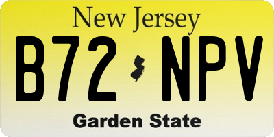 NJ license plate B72NPV