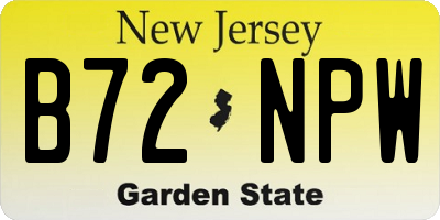 NJ license plate B72NPW
