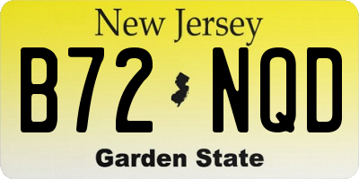 NJ license plate B72NQD