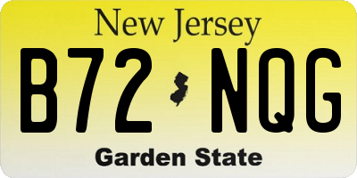 NJ license plate B72NQG