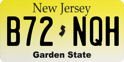 NJ license plate B72NQH