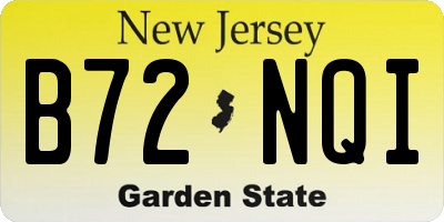 NJ license plate B72NQI