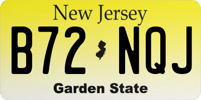 NJ license plate B72NQJ