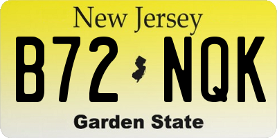 NJ license plate B72NQK