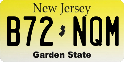 NJ license plate B72NQM