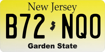 NJ license plate B72NQO