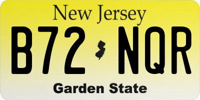 NJ license plate B72NQR
