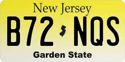 NJ license plate B72NQS