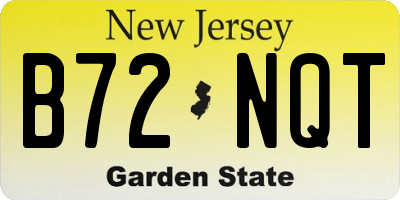 NJ license plate B72NQT